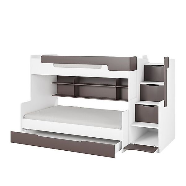 Deine Möbel 24 Funktionsbett HANNA Etagenbett Hochbett 90x200 120x200 Weiß günstig online kaufen