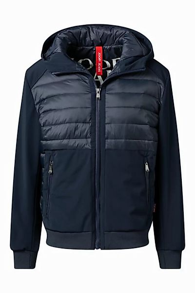 Joop Jeans Kapuzenfleecejacke Joel Steppoptik auf der Vorderseite, Logopatc günstig online kaufen