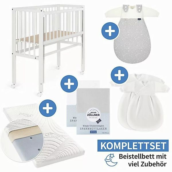 Fillikid Beistellbett Vario, Stubenwagen Gitterbett Set mit Matratze, Spann günstig online kaufen