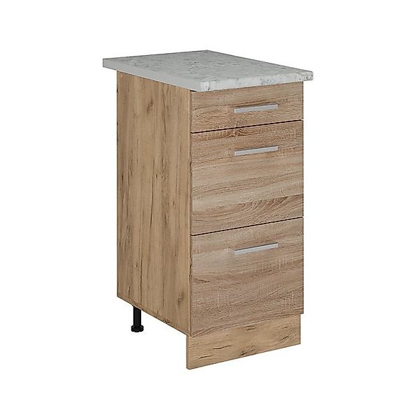 Vicco Unterschrank R-Line, Sonoma/Goldkraft Eiche, 40 cm mit Schubladen, AP günstig online kaufen