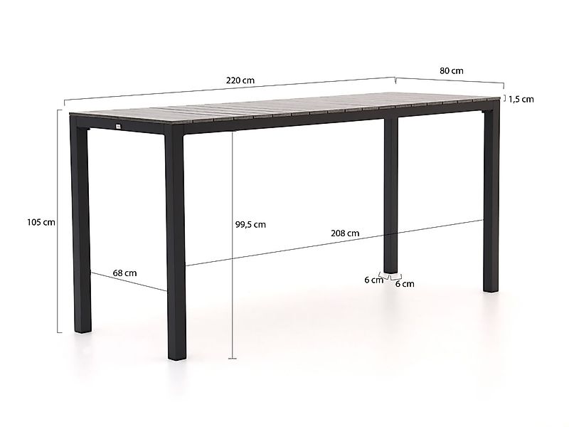 Bellagio Fidenza Bartisch 220x80x105 cm günstig online kaufen