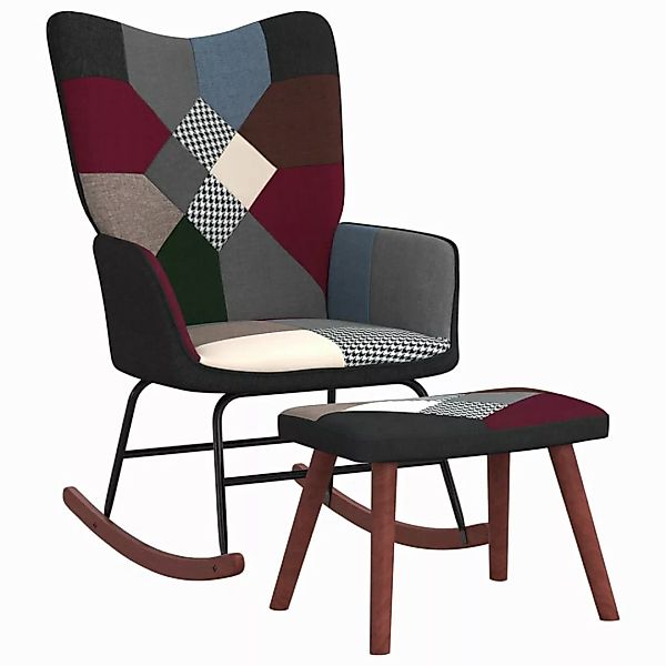 vidaXL Schaukelstuhl Schaukelstuhl mit Hocker Patchwork günstig online kaufen