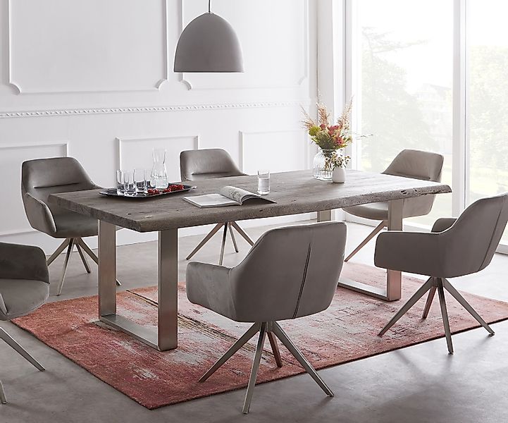 DELIFE Esstisch Edge, Akazie Platin 200x100 günstig online kaufen