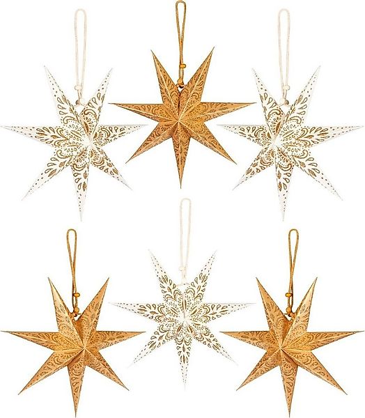 BRUBAKER Papiersterne 6 Weihnachtssterne - 20 cm Faltsterne Weihnachten - P günstig online kaufen