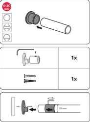 GARDINIA Wandbefestigung "Nischenträger für Gardinenstangen" Serie Einzelpr günstig online kaufen