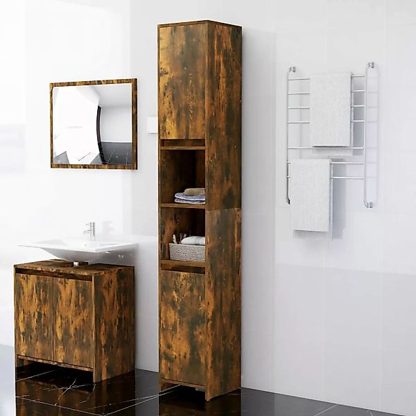 Vidaxl Badezimmerschrank Räuchereiche 30x30x183,5 Cm Holzwerkstoff günstig online kaufen