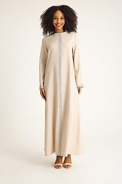 fashionshowcase Tunikakleid Damen Abaya mit Glitzerdetails in Leinenoptik M günstig online kaufen