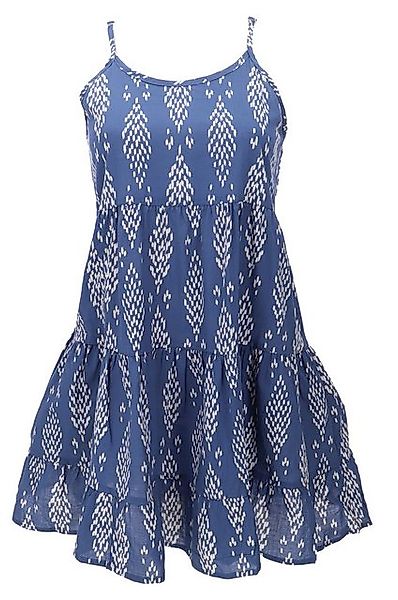 Guru-Shop Midikleid Boho Minikleid, Stufenkleid, Hängerchen - blau alternat günstig online kaufen