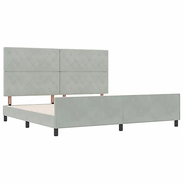 vidaXL Bettgestell mit Kopfteil Hellgrau 200 x 200 cm Samt 3344897 günstig online kaufen