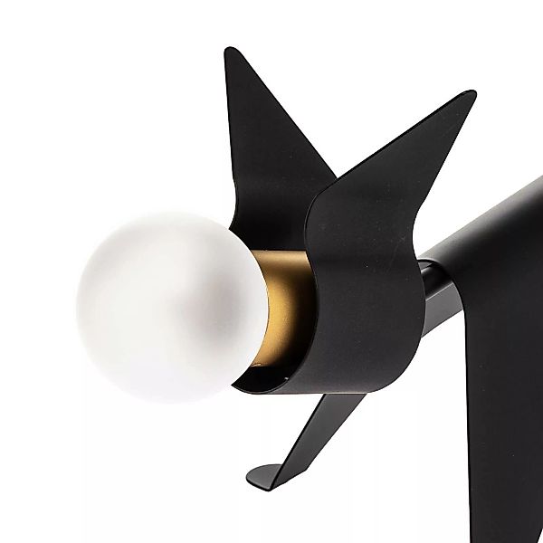 Lucande Tischlampe Idalina, Katze, schwarz, Stahl, 37 cm günstig online kaufen