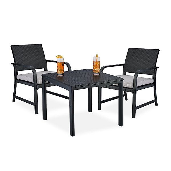 relaxdays Balkonset Balkonmöbel Set 3-teilig in günstig online kaufen
