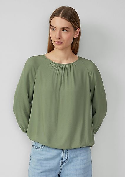 s.Oliver Langarmbluse Strukturierte Viskose-Bluse mit Raff-Details günstig online kaufen