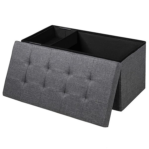 Costway Sitzhocker Stauraum Klappbar Dunkelgrau günstig online kaufen