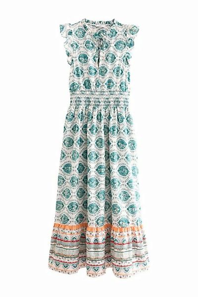 Next Minikleid Sommerkleid mit Rüschen und gesmokter Taille (1-tlg) günstig online kaufen