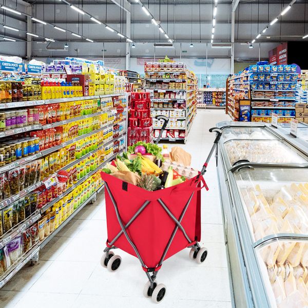 COSTWAY Einkaufstrolley, 90 l, bis 55 günstig online kaufen