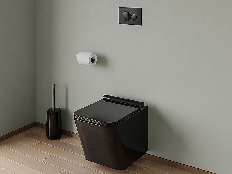 Sparset - Wand-WC aus mattschwarze Keramik mit optionalem Trägergestell & r günstig online kaufen