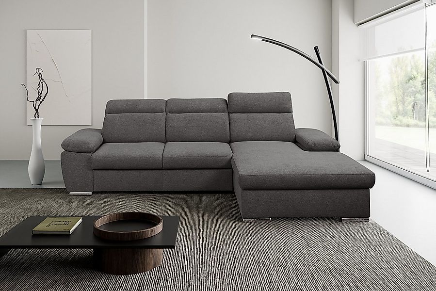 WERK2 Ecksofa Palma modernes Schlafsofa mit Bettkasten, L-Form, B/T 282/185 günstig online kaufen