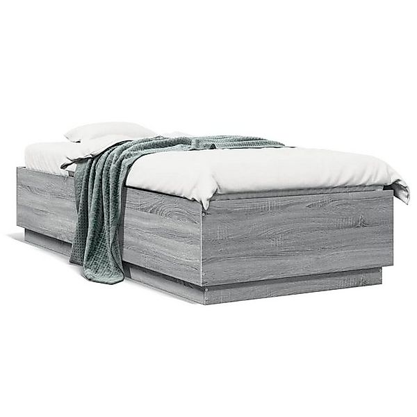 vidaXL Bettgestell, Bettrahmen Braun Eichen-Optik 100x200 cm Holzwerkstoff günstig online kaufen