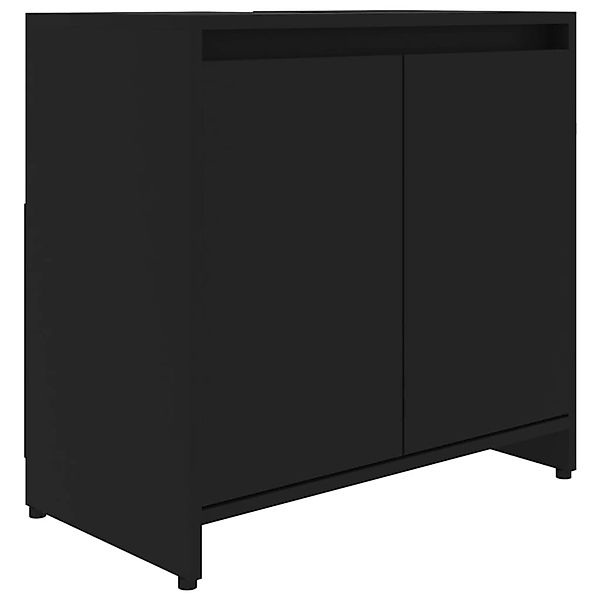 vidaXL Badezimmerschrank Schwarz 60x33x61 cm Holzwerkstoff günstig online kaufen