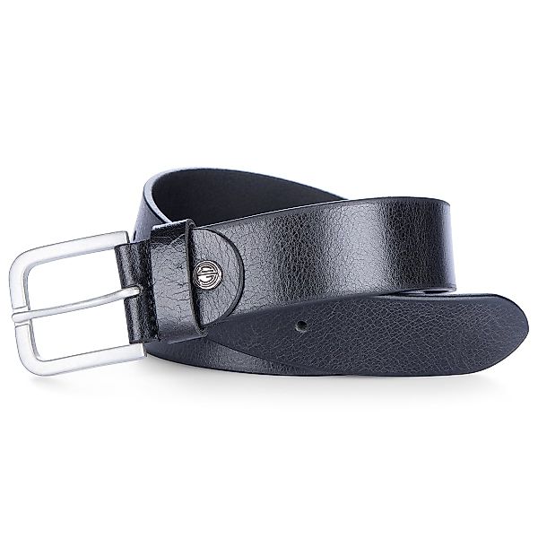 Lindenmann Ledergürtel mit Metallschnalle, Überlänge Farbe schwarz Größe: 1 günstig online kaufen