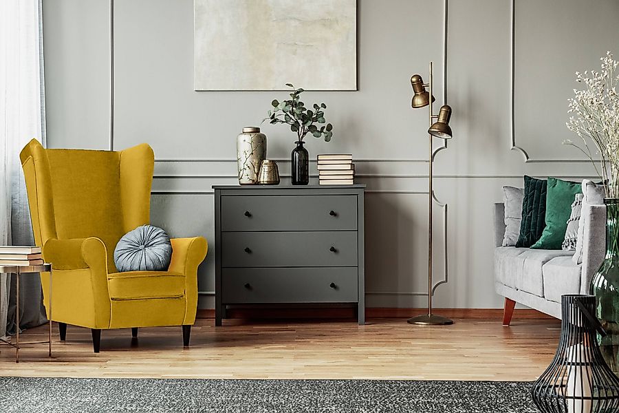 KONSIMO® Ohrensessel MILES Einzelsessel mit Sitzhocker, günstig online kaufen