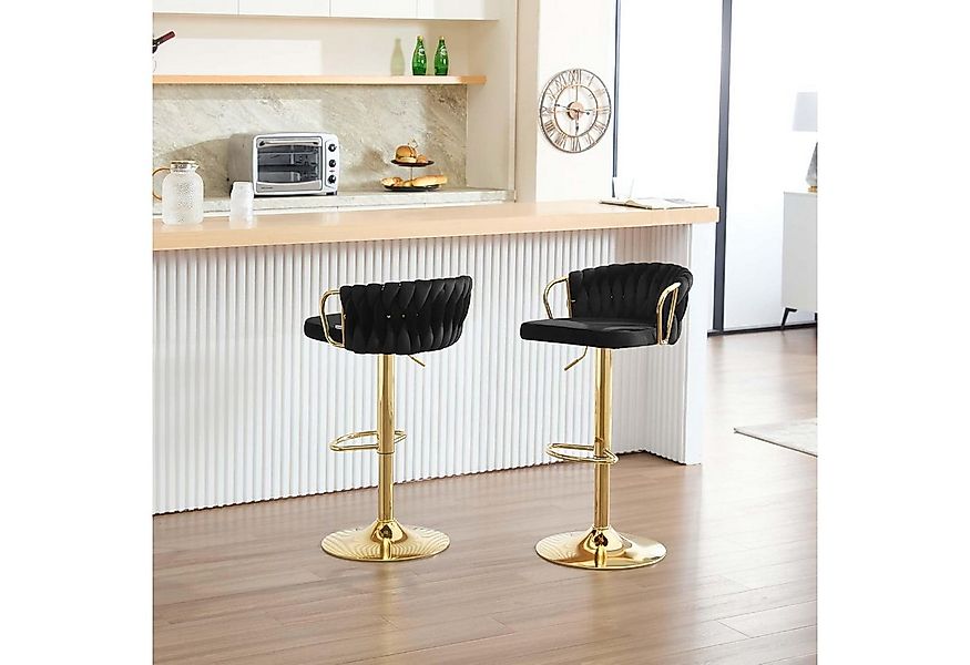 Woltu Barhocker (4 St), Samtstuhl mit Metallrahmen, höhenverstellbar, 360° günstig online kaufen