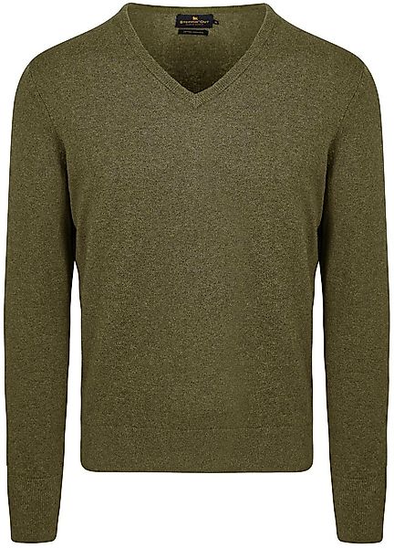 Steppin' Out Pullover Cotton Cashmere V-Ausschnitt Olivgrün - Größe L günstig online kaufen