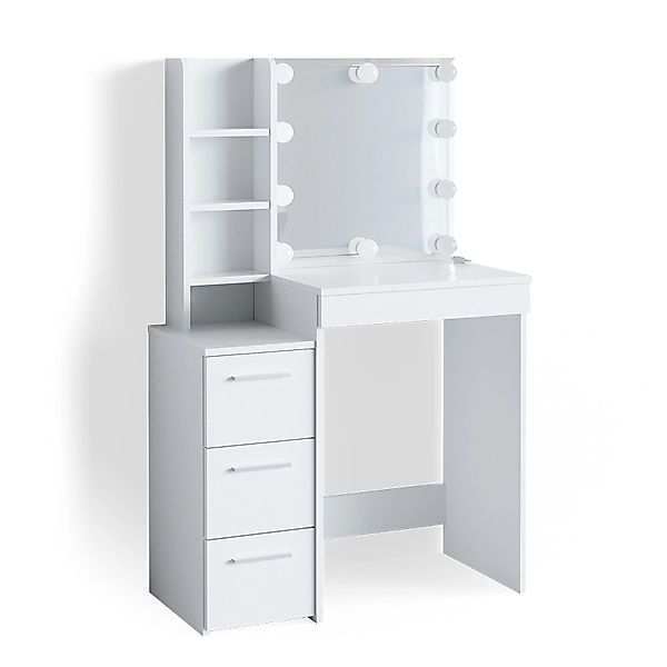 Vicco Schminktisch Meryl Weiß 40 cm mit LED Beleuchtung günstig online kaufen