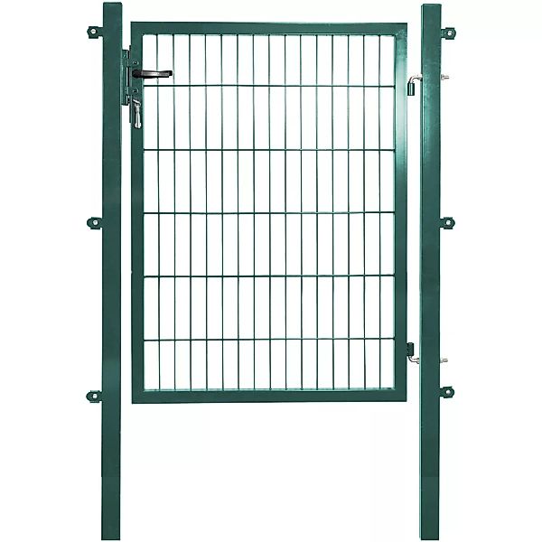 Solid Einzeltor Stahl Grün mit Füllung für Doppelstabmatte 120 cm x 100 cm günstig online kaufen