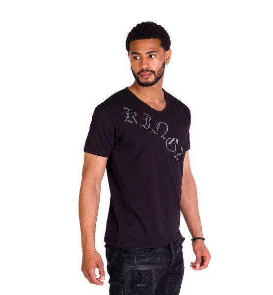 KINGZ T-Shirt Herren Strass Totenkopf T-Shirt günstig online kaufen