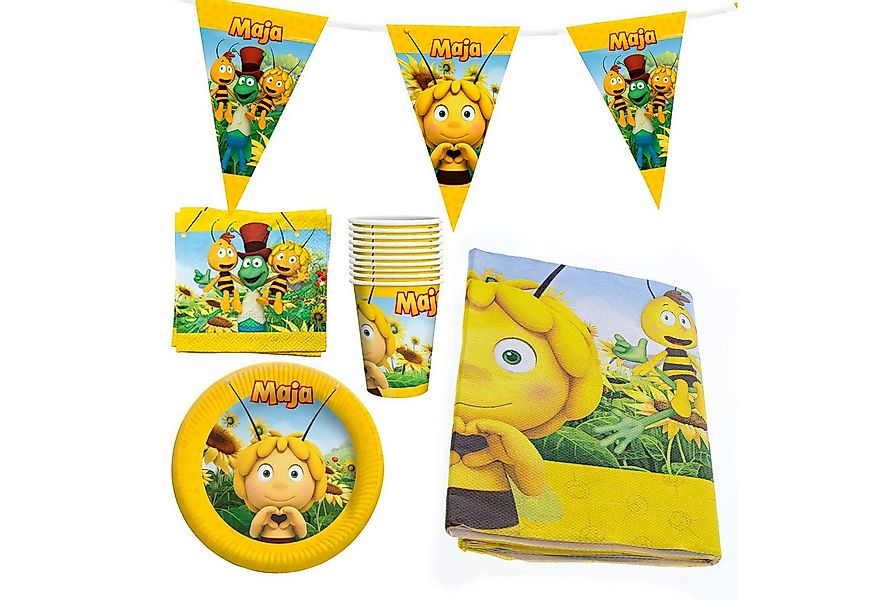 Party Factory Dekoteller Biene Maja XL Party-Set 38-teilig Einweggeschirr T günstig online kaufen