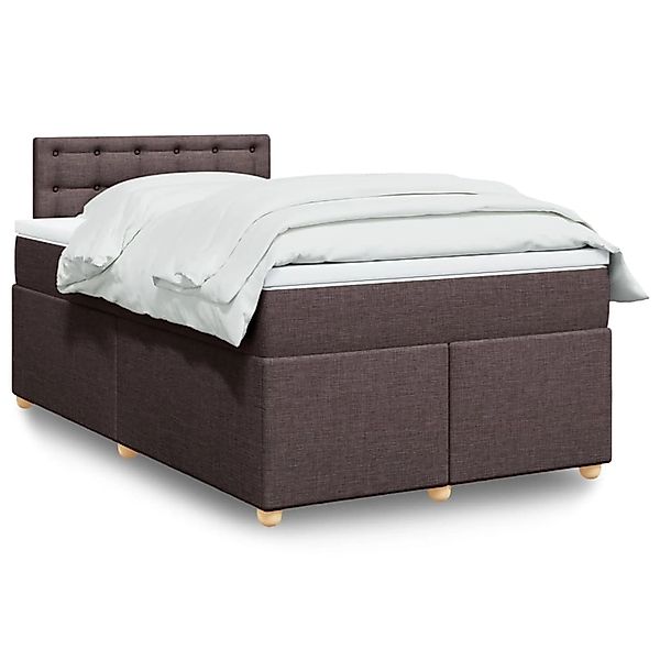 vidaXL Boxspringbett mit Matratze Dunkelbraun 120x200 cm Stoff 3288964 günstig online kaufen