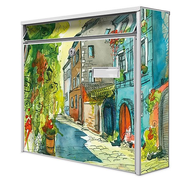 Banjado Briefkasten Weiß 36.2x32.2x10cm Groß / Inkl. Montagematerial & 2 Sc günstig online kaufen