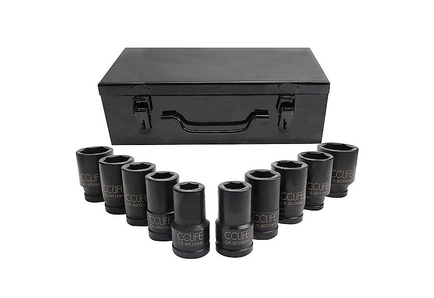 CCLIFE Steckschlüssel 10tlg. Schlagschrauber Nuss Set 3/4" & 1" Antrieb Sec günstig online kaufen