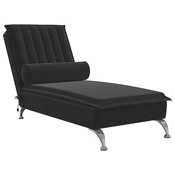 vidaXL Chaiselongue Massage-Chaiselongue mit Nackenrolle Schwarz günstig online kaufen