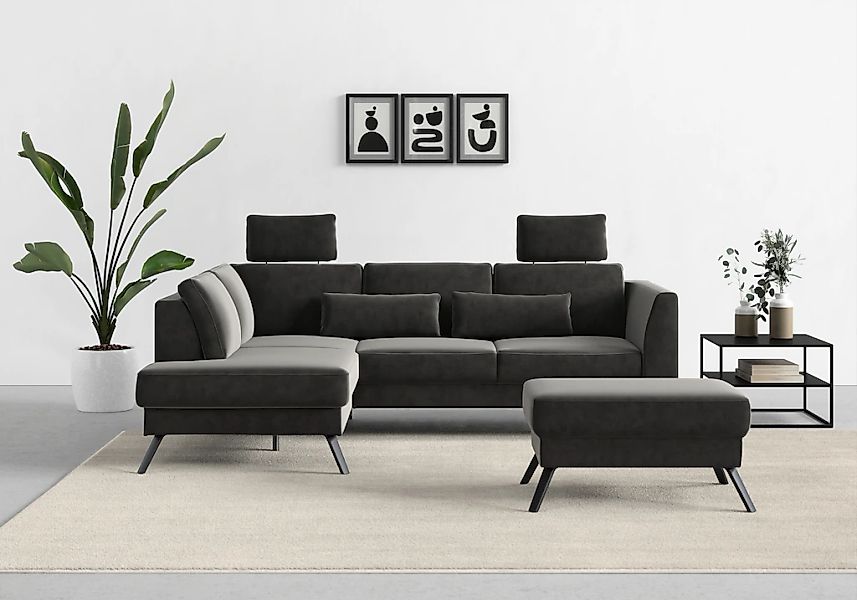 sit&more Ecksofa "Lindholm L-Form", mit Sitztiefenverstellung und Federkern günstig online kaufen