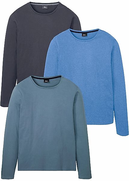 bonprix Langarmshirt "Langarmshirt (3er Pack)" Packung, 3, 3 Stk. Langarmsh günstig online kaufen