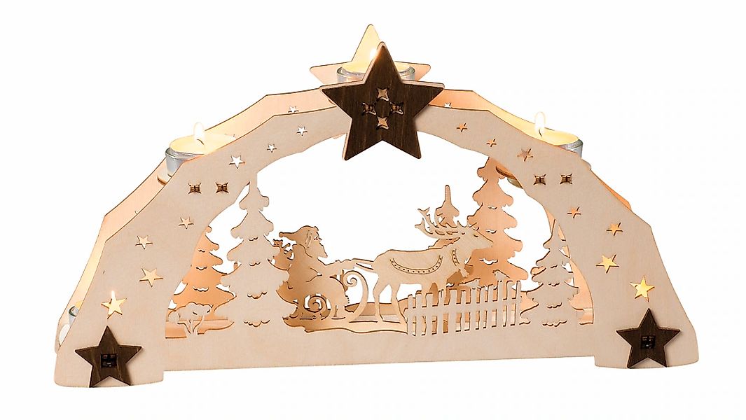 SAICO Original Teelichthalter "Weihnachtsmann auf Schlitten" BxHxT: 38x20x7 günstig online kaufen
