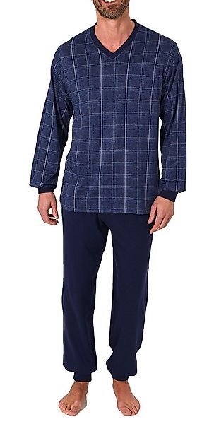 Normann Pyjama Herren Schlafanzug langarm mit Bündchen in Karo Optik - 212 günstig online kaufen
