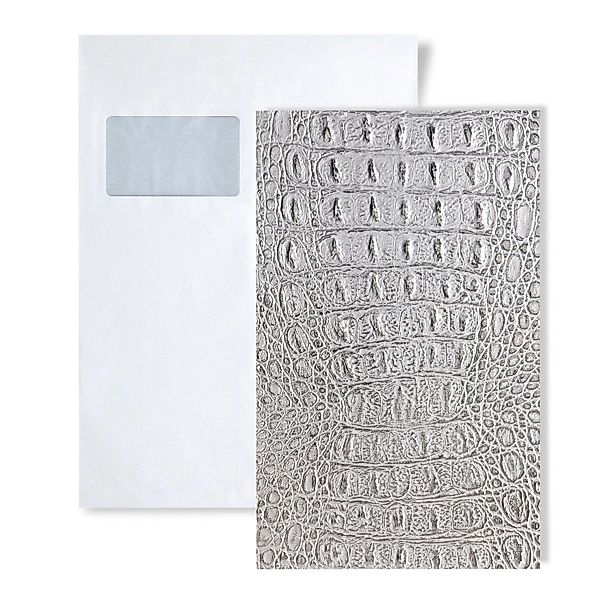 Wallface 1 MUSTERSTÜCK S-13520 DIN A5 Wandpaneel Muster CROCO SILVER MET günstig online kaufen