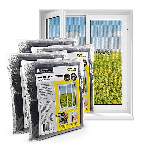 EASYmaxx Insektenschutz-Fensterrahmen Moskitonetz Insektenschutzgitter 110x günstig online kaufen