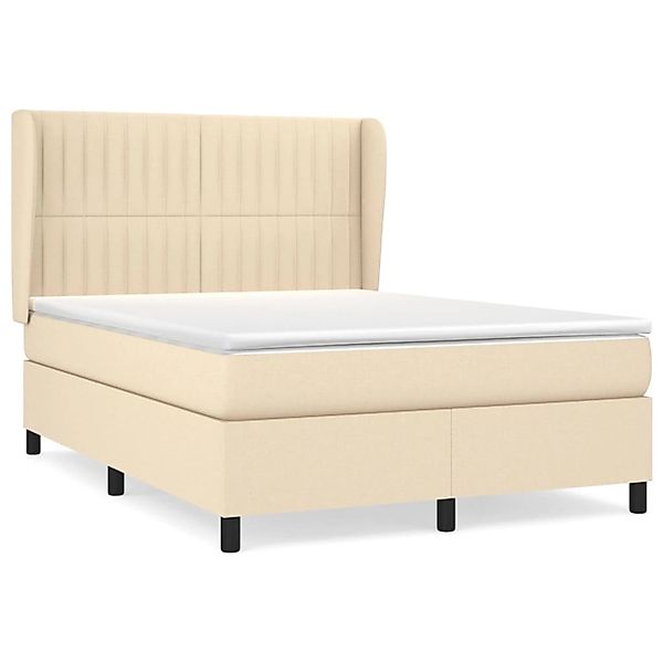 vidaXL Boxspringbett mit Matratze Creme 140x200 cm Stoff 3128130 günstig online kaufen
