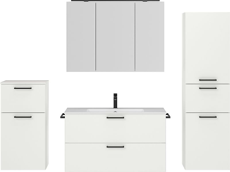 nobilia® Badmöbel-Set Tolvina, (4-St., vormontiert, mit günstig online kaufen