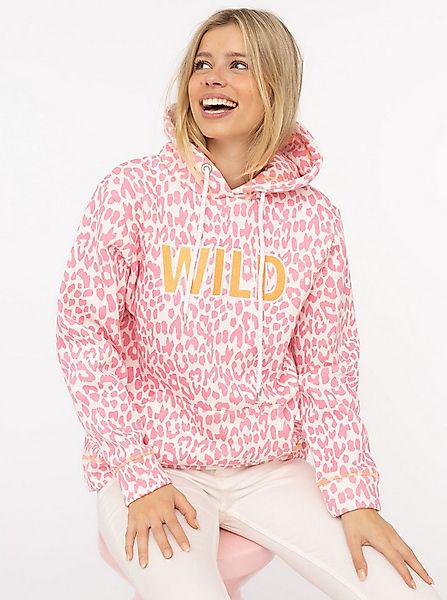 Zwillingsherz Hoodie "Leo Pastell" Leomuster und WILD Applikation, Kapuze, günstig online kaufen