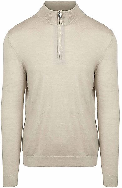 Profuomo Half Zip Pullover Merinowolle Beige - Größe L günstig online kaufen