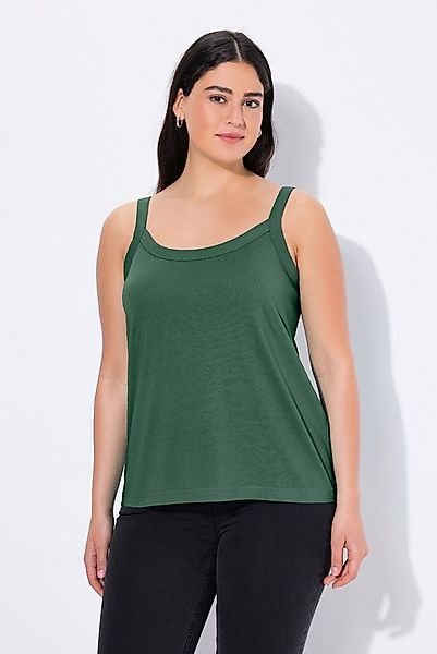 Ulla Popken Longtop Spaghettitop Rundhals Modalmix ärmellos günstig online kaufen