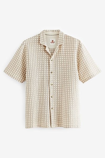 Next Kurzarmhemd Hemd aus strukturiertem Jersey günstig online kaufen