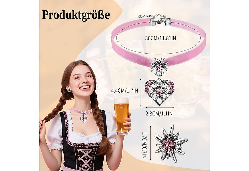 Coonoor Schmuckset Damen Oktoberfest Schmuckset, Edelweiß Anhänger mit Ohrr günstig online kaufen