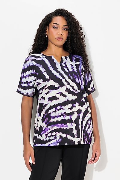 Ulla Popken T-Shirt Blusenshirt Batikmuster Tunika-Ausschnitt günstig online kaufen