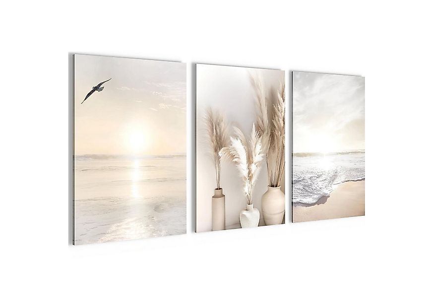 Novart Wandbild 3 Wandbilder Set Natur Wohnzimmer Deko Landschaft Berge Boh günstig online kaufen